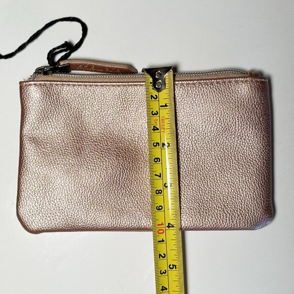 Laura Mercier Rose Gold Metallic Lined Cosmetic Bag Zipper Pouch - Picture 8 of 8